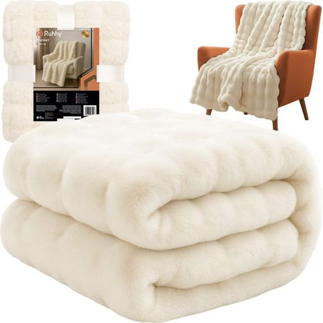 Weie decke 160 x 100 cm - weich strapazierfahig polyester