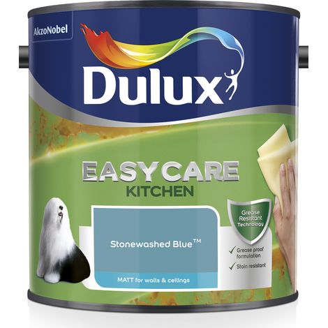 Dulux Easycare Kitchen Matt Emulsion Paint - 2.5L - Stonewashed Blue