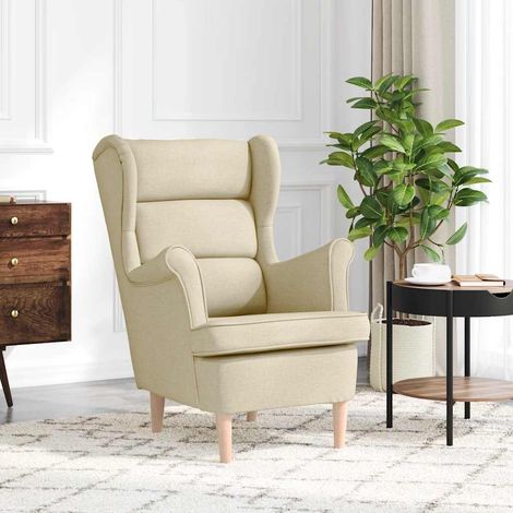 vidaXL Fauteuil crème 74x84x100 cm tissu (1/5)