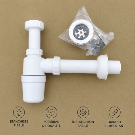 Siphon de lavabo mural anti-odeur en P plastique 1"1/4 4 500 g – Livraison gratuite (1/5)