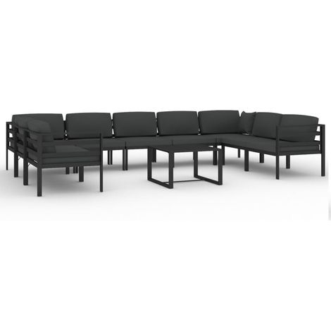 Maison Exclusive - 10-tlg. Garten-Lounge-Set mit Kissen Aluminium (1/5)