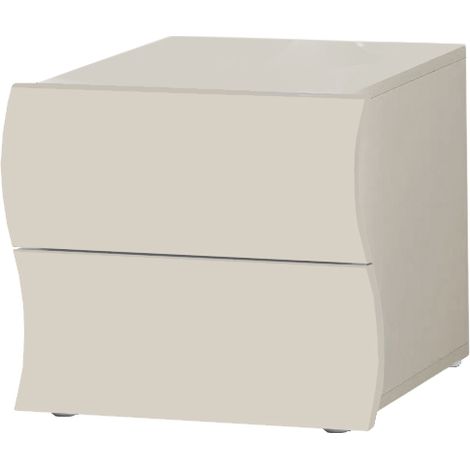 Comodino 2 Cassetti Onda 50x40x41,3 cm Finitura in Melamina Cachemire (1/5)