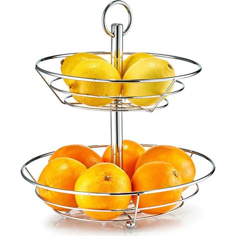Zeller 27302 Obst-Etagere, 2-lagig, Metall verchromt