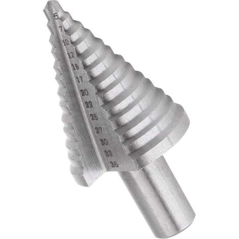 Foret conique à 13 étapes, queue ronde de 5 à 35 mm, revêtement en titane, pour métal, bois et plastique (1/5)