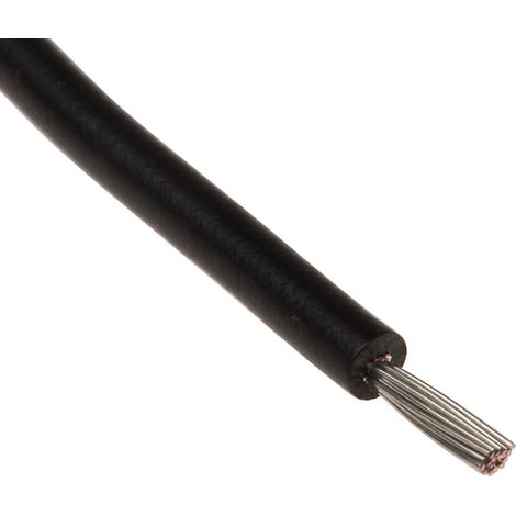 Câble pour environnement difficile RS PRO, 0,6 mm², 20 AWG, +105°C max, PVC Noir, 100m ( Prix pour Bobine de 100 Mètres )