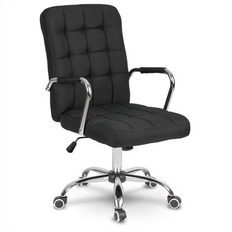 Silla de oficina de tela Benton, color negro (1/5)
