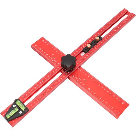Règle de perçage pliante double échelle métrique impériale avec repère de poinçonnage 45° 90° pour menuiserie et bricolage (1/5)