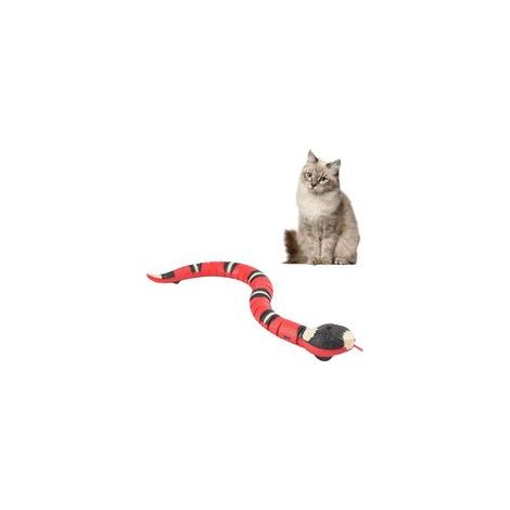 Serpent jouet pour chat, jouet serpent interactif en forme de tigre, avec capteur intelligent et câble USB. (1/5)