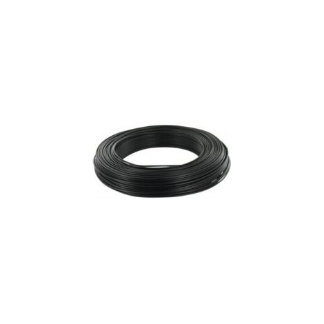 Fil électrique rigide - H07VU - 2,5 mm² - Noir- Couronne de 100m