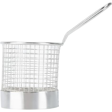 Panier à dessert rond en acier inoxydable pour frites, chips, fruits et autres aliments. Outil de cuisine. (1/5)