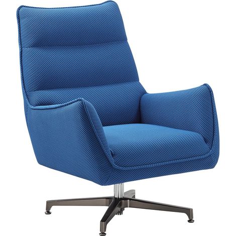 Fauteuil pivotant tissu maille mesh 3D bleu pied métal - RIVOLI (1/5)
