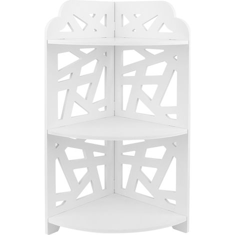 Étagère d'angle à 3 niveaux en bois et plastique pour salle de bain, organisateur de douche, support de rangement (1/5)
