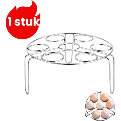panier vapeur à œufs en acier inoxydable - Support à œufs - Panier vapeur étanche, épais et renforcé pour usage domestique - Panier vapeur haut - 5 cm de hauteur - Argenté (1/5)