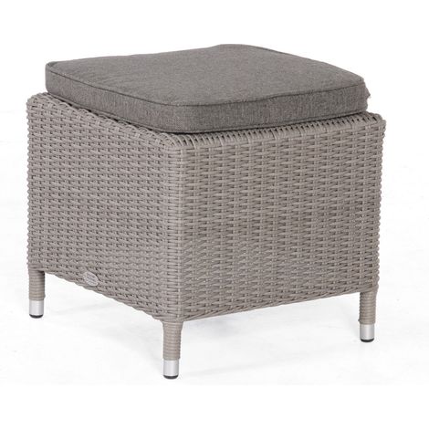 Sonnenpartner Garten-Fußhocker Solares Aluminium mit Polyrattan stone-grey Hocker (1/5)