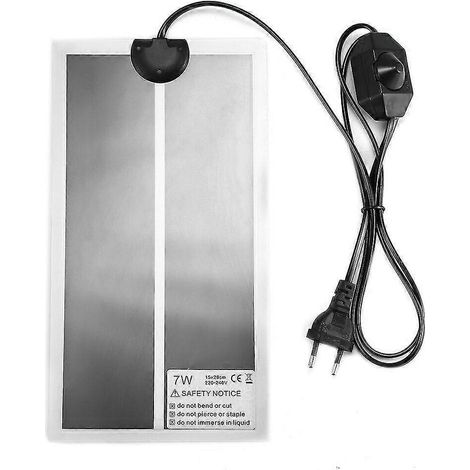 Tapis chauffant pour reptiles avec thermostat - Tapis chauffant pour animaux de compagnie, compatible avec vivarium et terrarium - Prise européenne