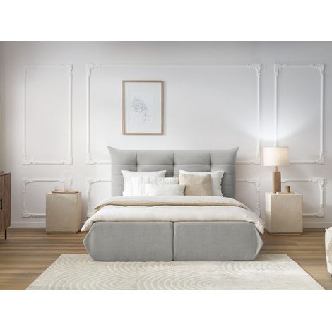 BOBOCHIC - Lit coffre CLOTHILDE 160x200 Gris clair (1/5)