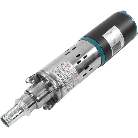 Pompe à eau immergée solaire puits 24V DC 180W, moteur cuivre sans balais, hauteur de refoulement 25 mètres, vis hélicoïdale submersible pour forage (1/5)