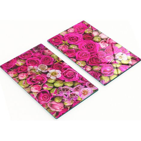 Tablas decorativas multifuncionales de cocina con rosas de vidrio templado, 2x30x52 cm. (1/5)