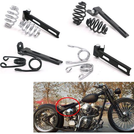 Pièces de modification pour moto : support de ressort de selle, cadre de support de ressort de selle Harley, ressort rond + support