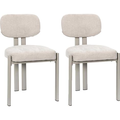 Lot de 2 Chaises Design "Emilia" 80cm Beige (1/5)