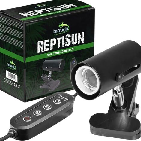 Support de lampe pour terrarium avec minuterie, ampoule chauffante UVB E27 (1/5)