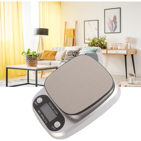 Elektronische Küchenwaage mit Digitalanzeige, kompakt, zum Backen und Kochen, 10 kg, 1 g (1/5)