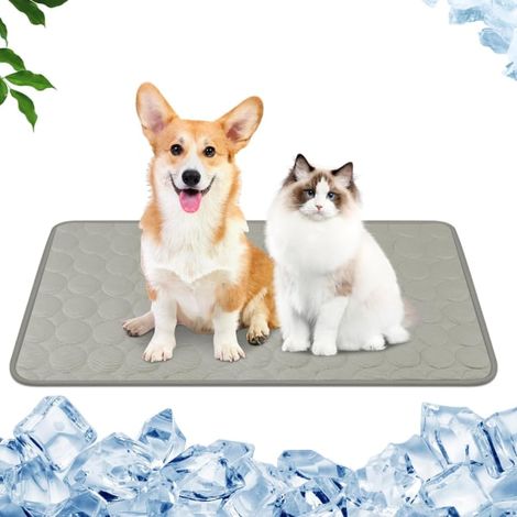 Tapis rafraîchissant pour chiens, coussin rafraîchissant en soie glacée, lit rafraîchissant non toxique pour chiens et chats, tapis d'été pliable pour animaux, tapis anti-chaleur (1/5)