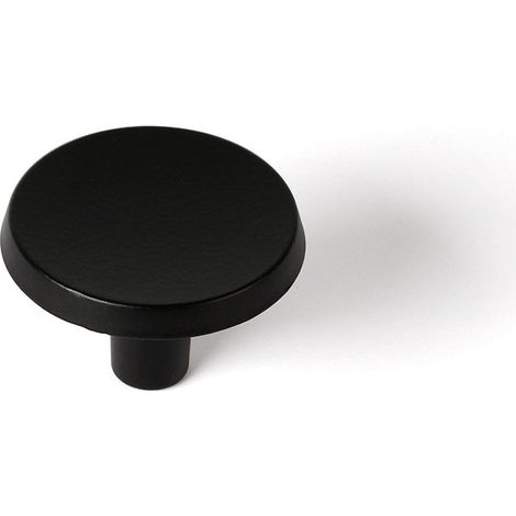 Lotto 2 Pulsanti Rotondi per Mobile in Metallo Nero Opaco Mod.774 ø35mm. Rei (1/3)