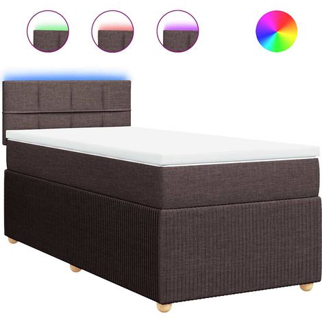 Maison Exclusive - Boxspringbett mit Matratze Dunkelbraun 100x200 (1/5)