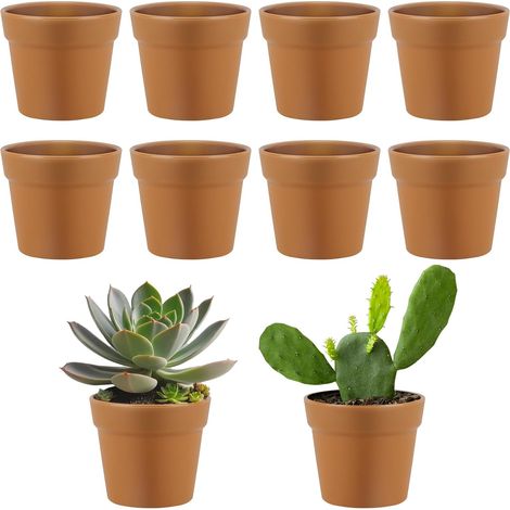 10 Pièces Petit Pot de Fleur Interieur Godet Semis, 6,8 x 6cm Pot Plastique Plante avec Trou Drainage, Pots de Fleurs pour Semis, Plantes, Succulentes (1/5)