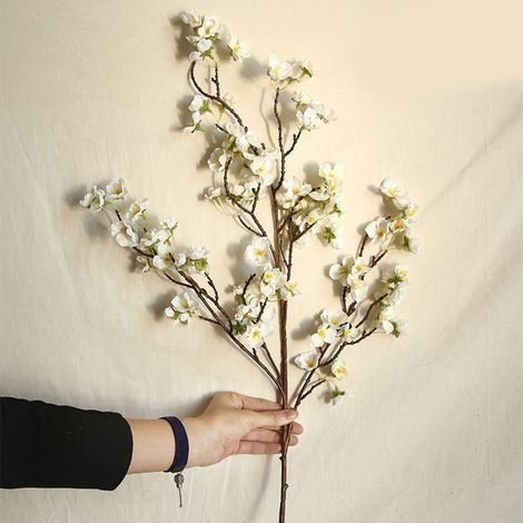 Ramas artificiales de cerezo en flor, 4 ramas Árbol de cerezo blanco decorativo (97 cm), ecológico Material: Tela Natural y fácil de cuidar (1/5)
