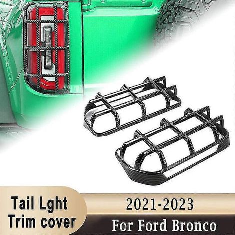 Rücklichtblende, ausgehöhlte Abdeckung, Rahmen für Ford Bronco 2022-2023, Rücklichtabdeckung, ABS-Zierleiste, Carbonfaser-Muster (1/5)