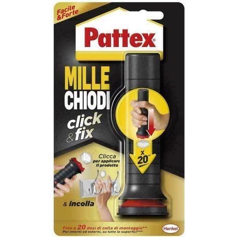 Trade Shop - Adesivo Colla Istantanea Pattex Millechiodi Click & Fix 30g Universale -