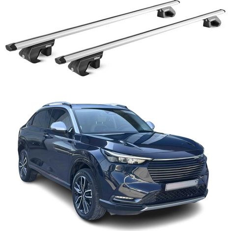 OMAC Dachträger Aluminium TÜV geprüft für HONDA HR-V III 2021-2026 – Für Standard Dachreling – T Nut – Max 90 kg – 2 Schlösser Silber (1/5)