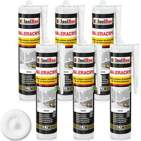 Peinture acrylique blanche IsolBau Maleracryl 6 x 300 ml