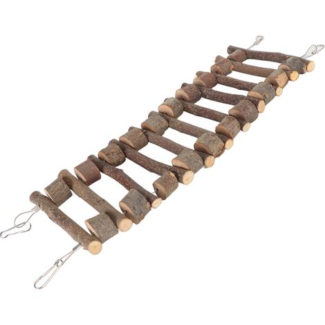 Échelle d'escalade pour animaux de compagnie, en bois flexible, durable et écologique, idéale pour les perroquets et les chinchillas (40 cm / 15,7 pouces). (1/5)