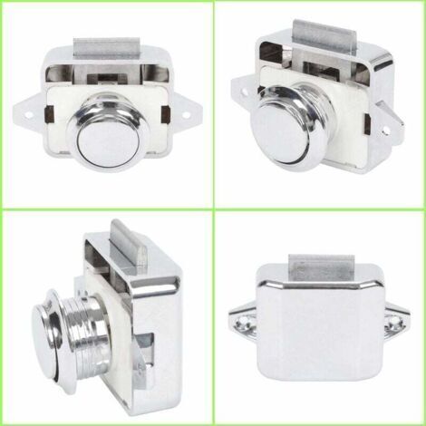 NALOOKAMIC  Bouton Poussoir Camping Car - Serrure Loquet Porte Fermeture Placard Bouton pour RV caravane de moteur 5 pièces Argent--TRIMEC