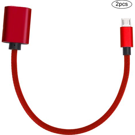Câble de données OTG Type-C, adaptateur USB, convertisseur OTG, câbles micro USB, câble audio AUX, adaptateur pour Android rouge (1/5)