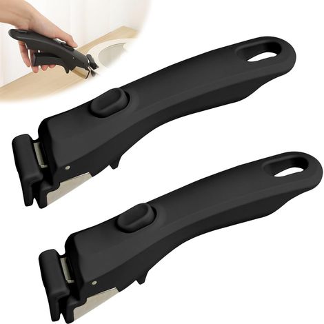 2 Pièces Poignée Amovible Universelle Pour Poêles, Poignée Amovible, Poignee Détachable Pour Casserole Résistante À La Chaleur (250°C), Pour Poignées De Poêle À Frire, Supporte 10kg (Noir-2PC) (1/5)