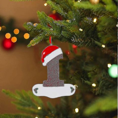Pendentif lettre Petit Chapeau Rouge de Noël à faire soi-même, nom inscriptible, pendentif 26 lettres SV (1/2)