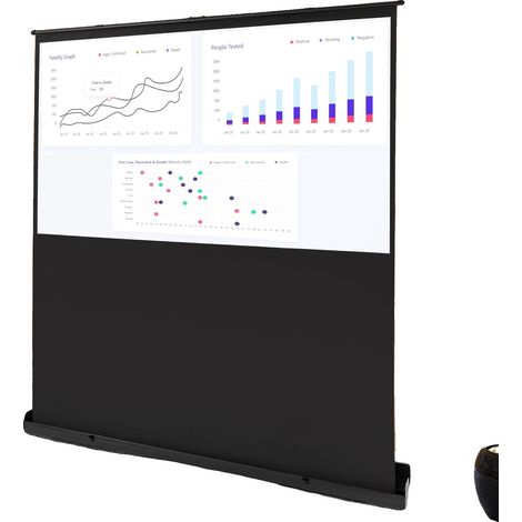 Écran de projecteur portable, 80 pouces, hauteur réglable 100 cm, gain 1,2, angle de vision 160°, rapport d'aspect 16:9 (1/5)
