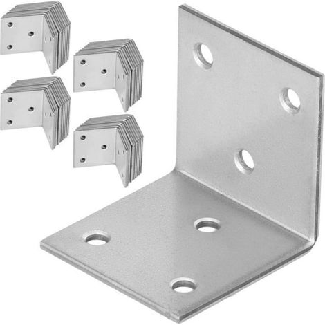 Connecteur D'angle - Acier Galvanisé 40 x 40 x 40 mm - Pour Charpente Et Menuiserie - Lot De 50 Pièces (1/5)