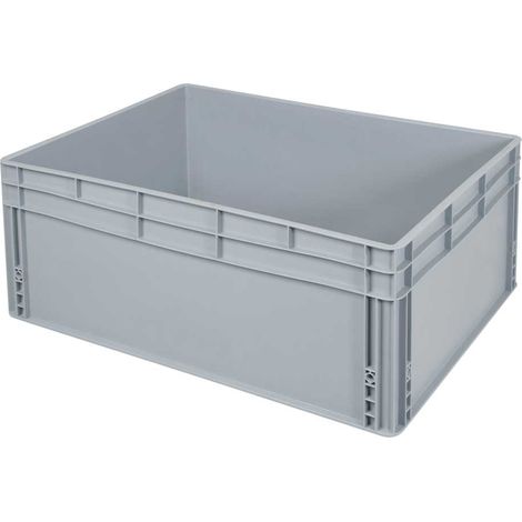BRB Euro-Stapelbehälter mit Griffleiste, LxBxH 800x600x320 mm, grau (1/2)