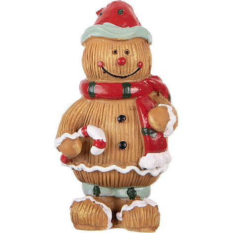 Figurine Bonhomme de Pain d'Épices Décoration de Noël en Plastique Marron 5x4x9 cm - PANGIVO (1/4)