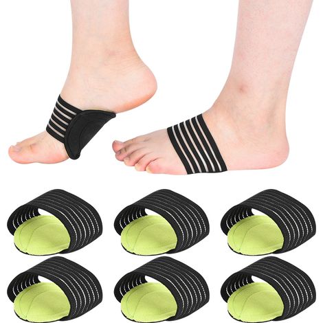 Paar dicke, kompressionsverstärkte orthopädische Einlegesohlen mit Fußgewölbestütze und Polsterung zur Schmerzlinderung (1/5)