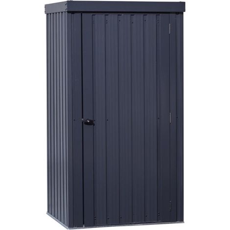 Geräteschrank mit Flachdach + Zubehör 98 x 81 x 180 cm STRECKE anthrazit (1/3)