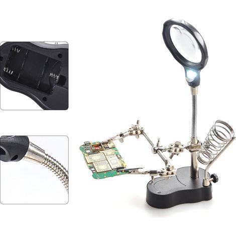 Lampe Loupe LED avec Support pour Soudure, Réparation Électronique et Matériel (1/5)
