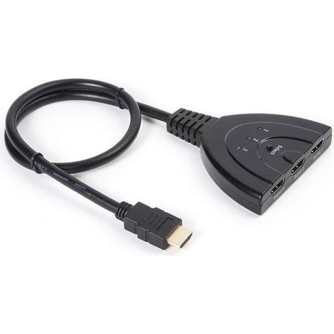 Commutateur HDMI 3 ports 1080p Plaqué or pour HDTV PC Projecteur PS3 PS4 Xbox STB (1/5)