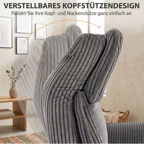 Fauteuil relax électrique inclinable 2 moteurs avec rotation 360° et ports USB (1/5)