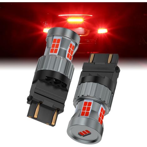 3157 Ampoules LED 12V Super Lumineuses Rouge Canbus Sans Erreur Anti Hyper Flash Feu de Freinage Feu de Queue Feu de Stop, 2 Pièces